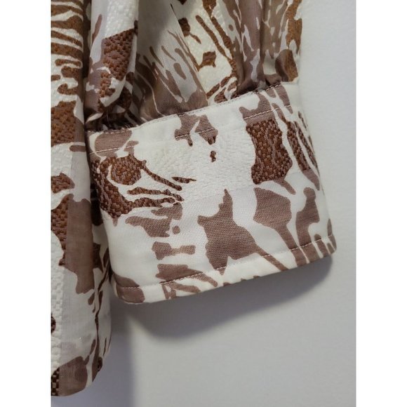 Givenchy for Chesa Vintage Button Down Shirt Ivory Brown Small - Picture 4 of 8